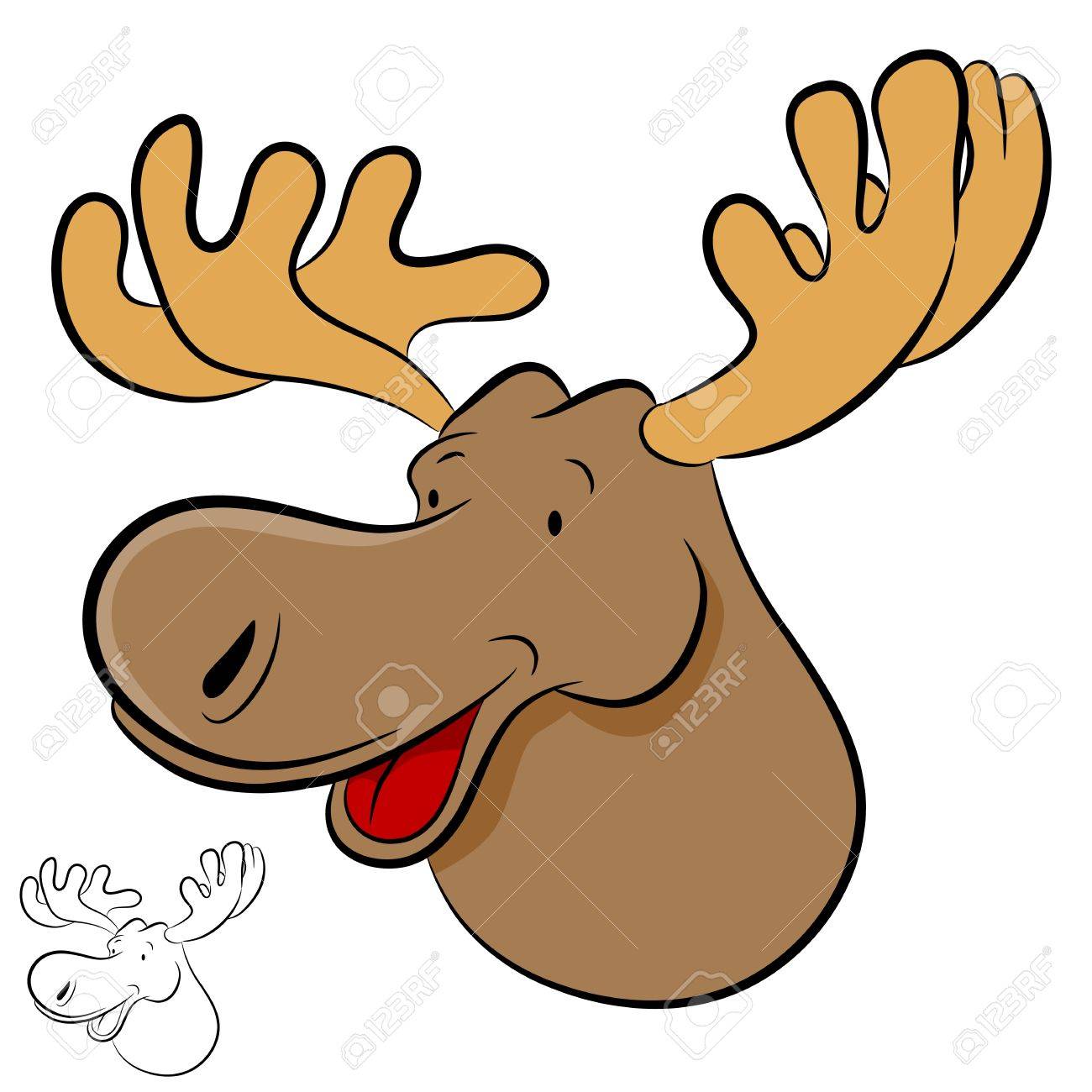 1300x1300 An Image Of A Moose Wild Animal Cartoon. Royalty Free Cliparts