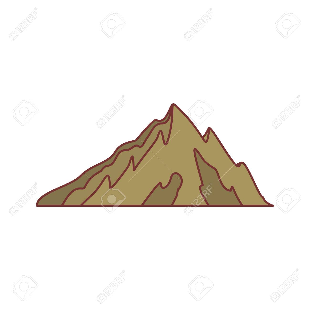 1300x1300 Brown Mountain Icon. Cartoon Illustration Of Mountain Vector