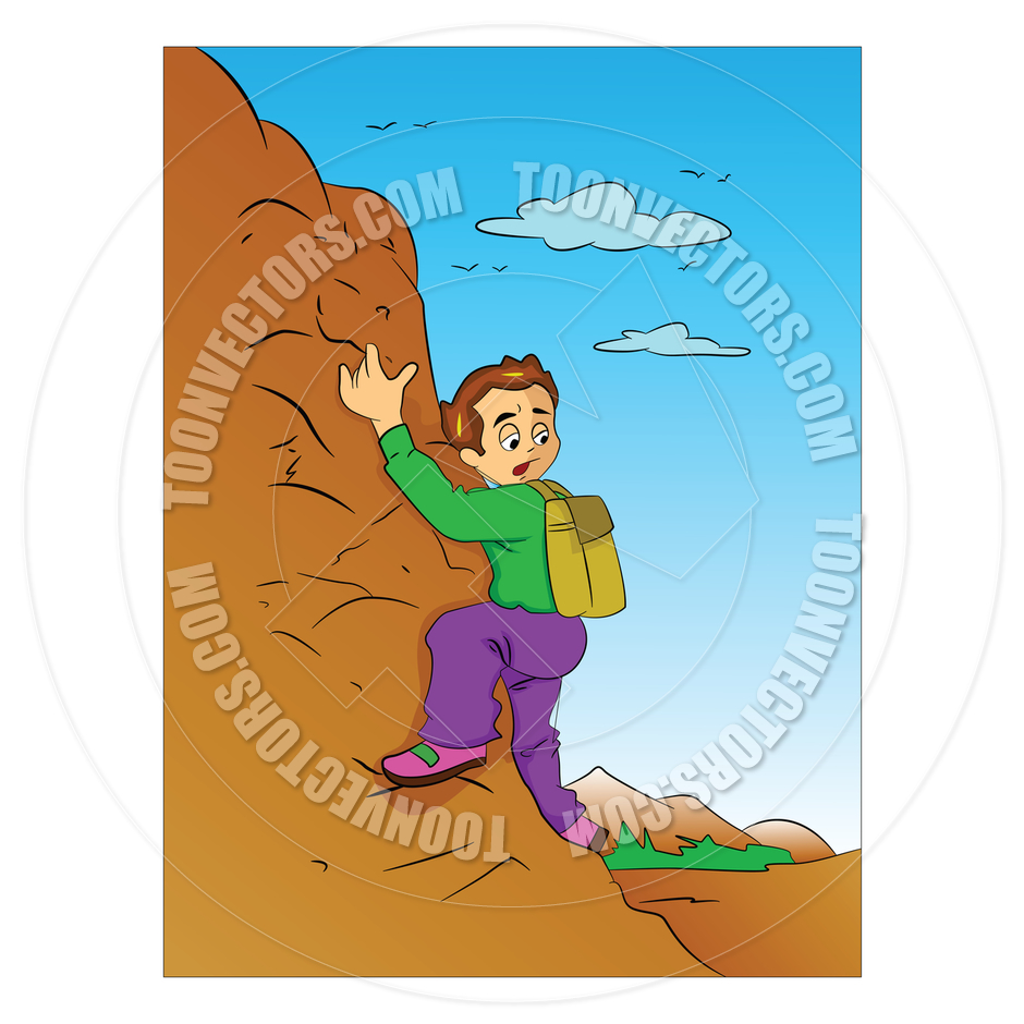 940x940 Cartoon Boy Climbing A Mountain By Morphart Toon Vectors Eps