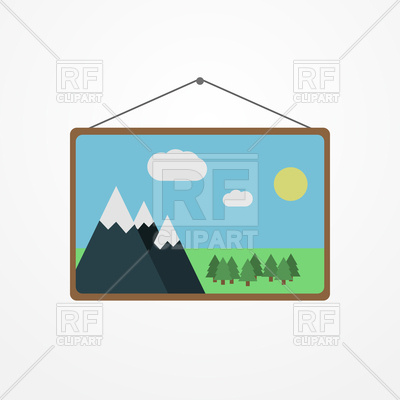 400x400 Wall Picture With Mountains Landscape, Nature Free Vector Clip Art