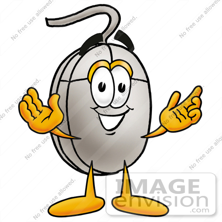 450x450 Clip Art Graphic Of A Wired Computer Mouse Cartoon Character