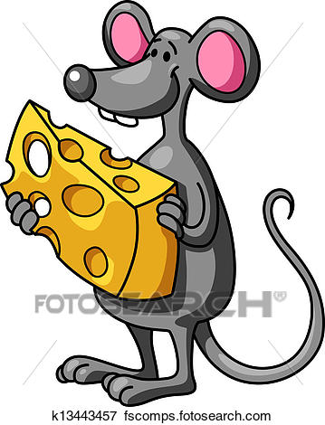 359x470 Clip Art Of Funny Cartoon Mouse With Cheese K13443457