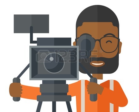 450x364 Cute Cartoon A Cameraman Royalty Free Cliparts, Vectors, And Stock