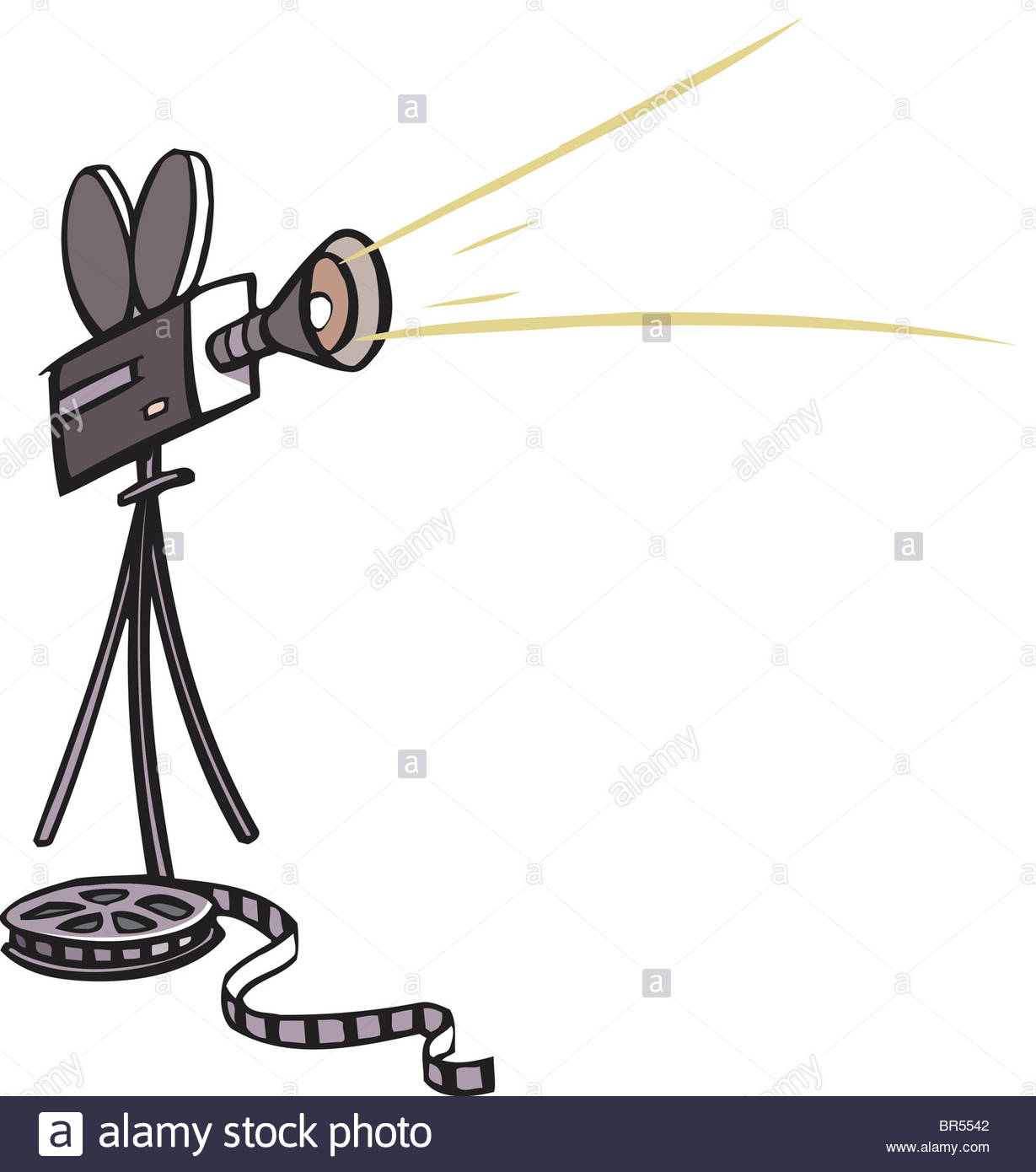 1229x1390 Drawing Of A Movie Camera And Film Stock Photo, Royalty Free Image