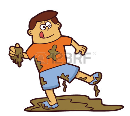 450x402 Man Playing In Mud Cartoon Illustration Royalty Free Cliparts