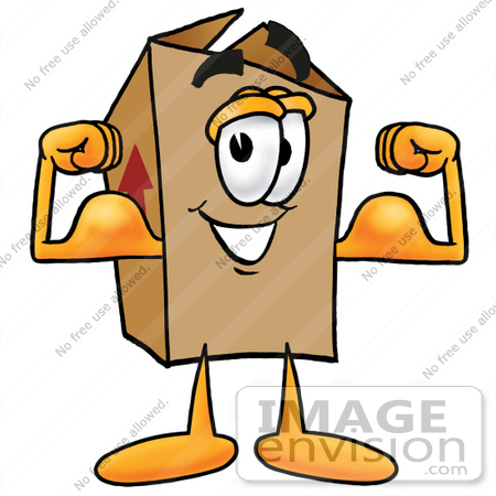 450x450 Clip Art Graphic Of A Cardboard Shipping Box Cartoon Character