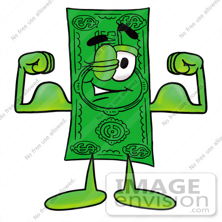 450x450 Clip Art Graphic Of A Flat Green Dollar Bill Cartoon Character