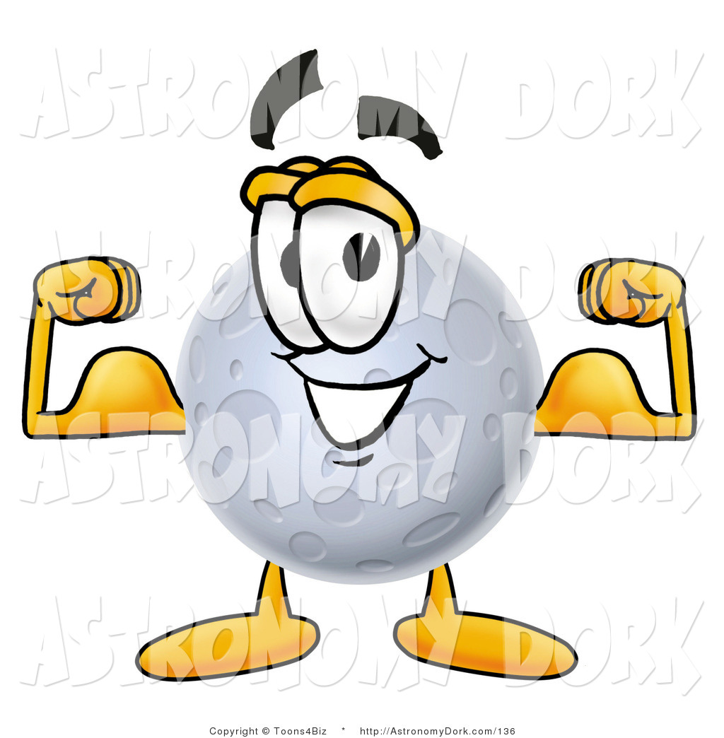 1024x1044 Clip Art Of A Full Moon Mascot Cartoon Character Flexing His Arm