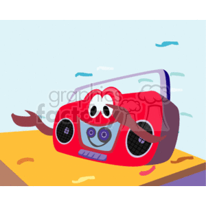 300x300 Royalty Free Cartoon Music Radio 153575 Vector Clip Art Image