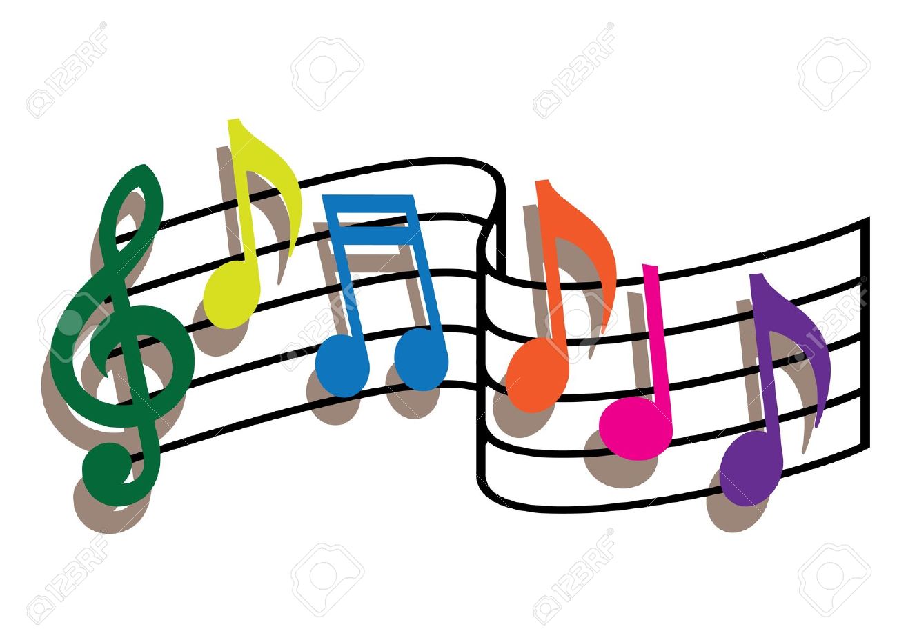 1300x928 Music Notes Clipart Colourful