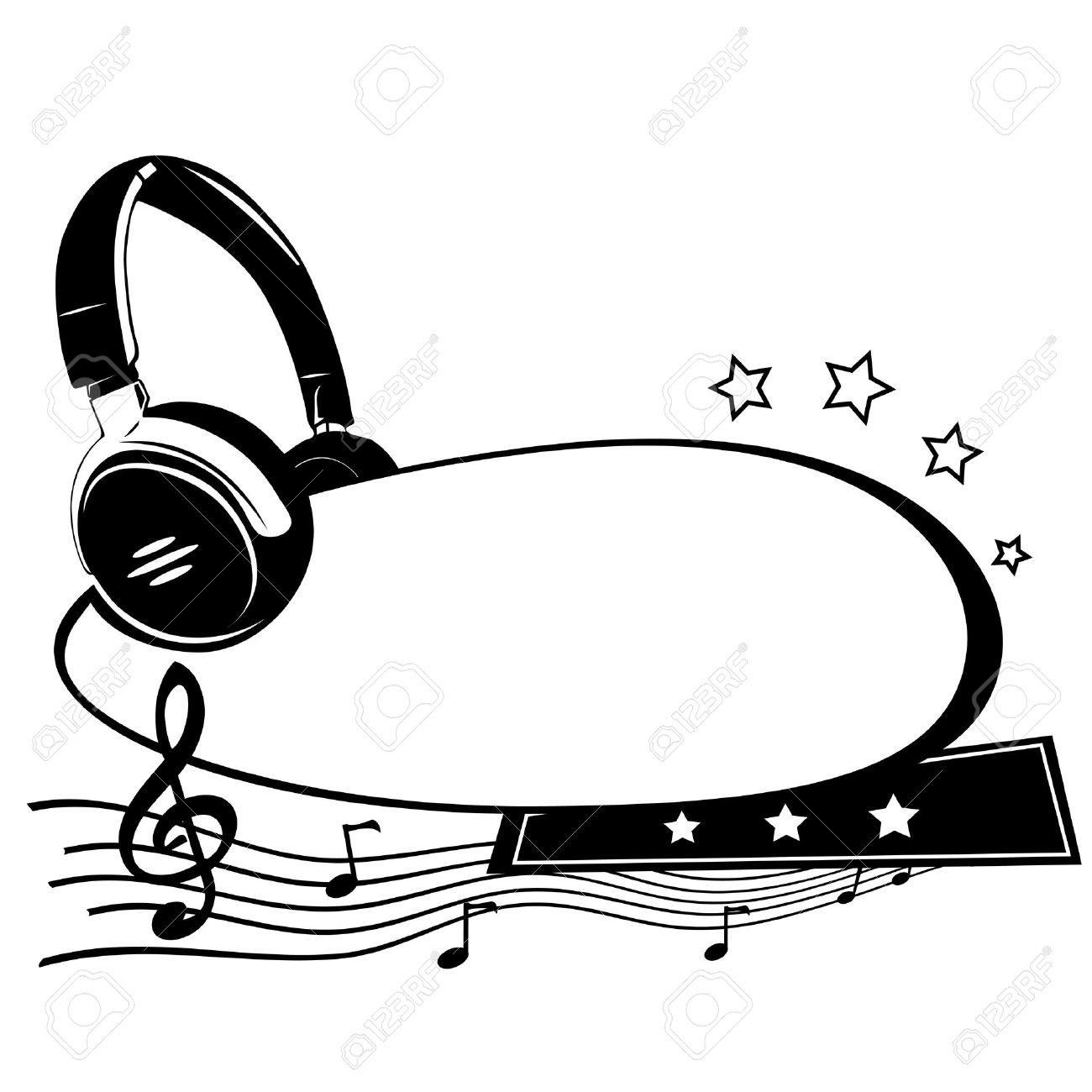 1300x1300 Drawn Headphone Music Notes Clip Art