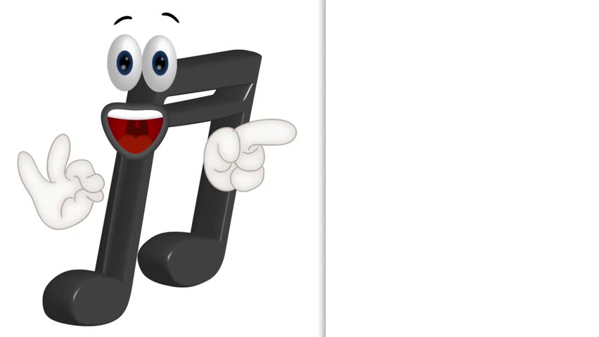 852x480 Funny Music Note Cartoon Comic Illustration Stock Footage Video