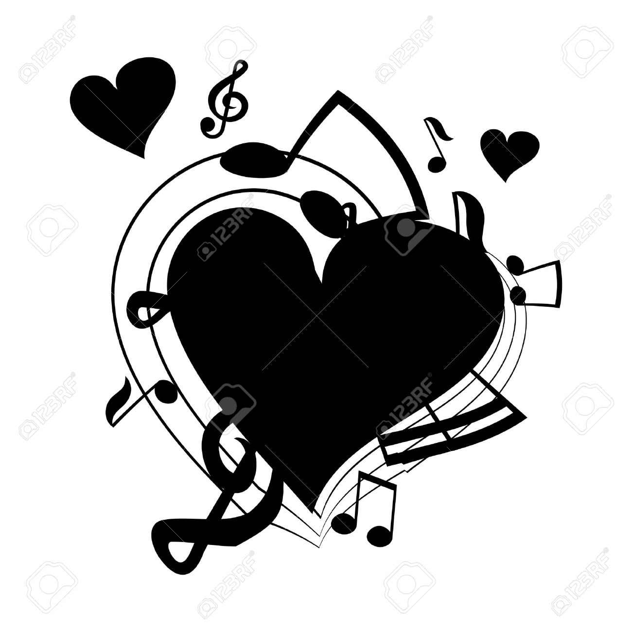 1300x1300 Music Notes Clipart Heart