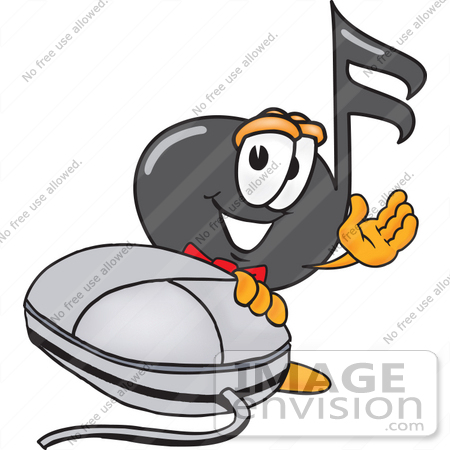 450x450 Clip Art Graphic Of A Semiquaver Music Note Mascot Cartoon