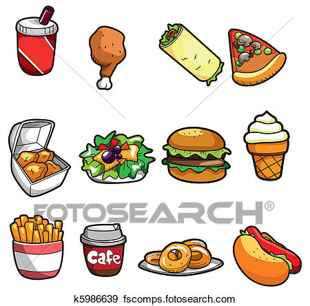 450x444 Clip Art Of Cartoon Fast Food Icon K5986639
