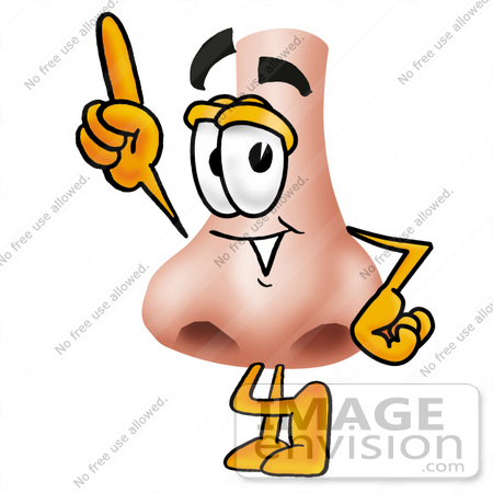 450x450 Clip Art Graphic Of A Human Nose Cartoon Character Pointing