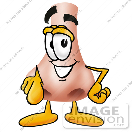 450x450 Clip Art Graphic Of A Human Nose Cartoon Character Pointing