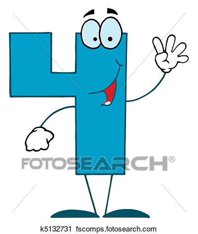 399x470 Clipart Of Funny Cartoon Numbers 4 K5132731