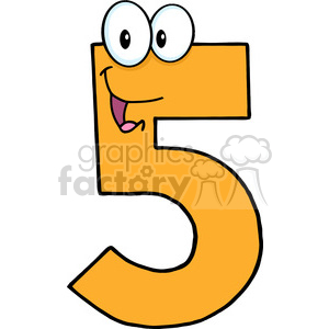 300x300 Royalty Free 4996 Clipart Illustration Of Number Five Cartoon
