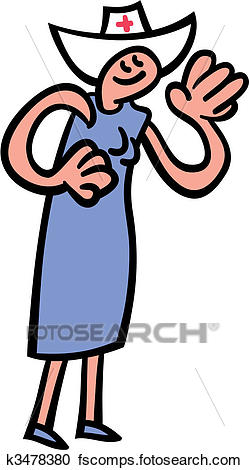 249x470 Clipart Of Smiling Cartoon Nurse K3478380