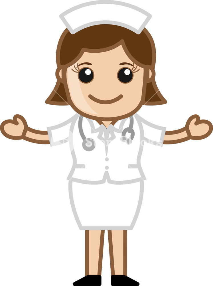 747x1000 Happy Cartoon Nurse Character Face Royalty Free Stock Image