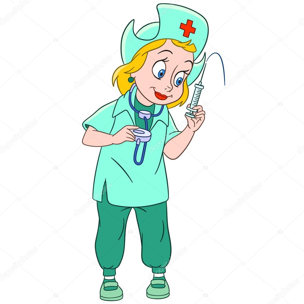 1024x1024 Cute Cartoon Nurse Stock Vector Sybirko