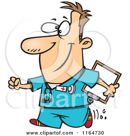450x470 Clipart Friendly White Nurse Surgeon Or Doctor In Scrubs Holding
