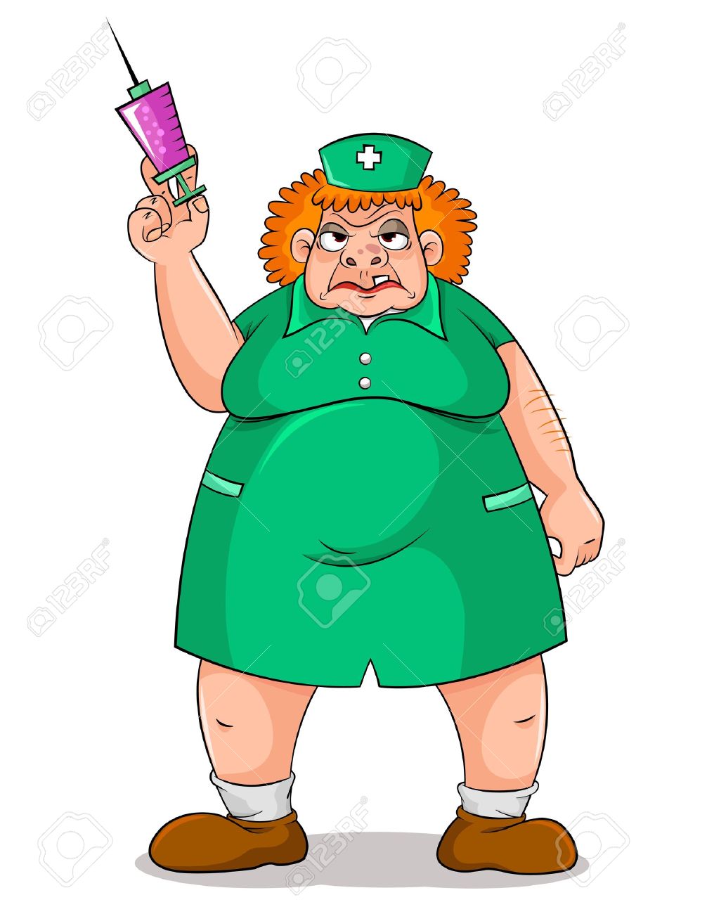 1006x1300 Scary Ugly Nurse Holding A Syringe Royalty Free Cliparts, Vectors