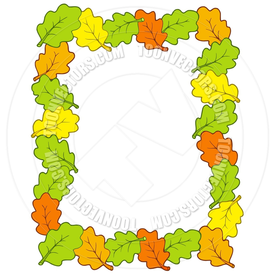 940x940 Cartoon Frame From Oak Tree Leaves By Clairev Toon Vectors Eps