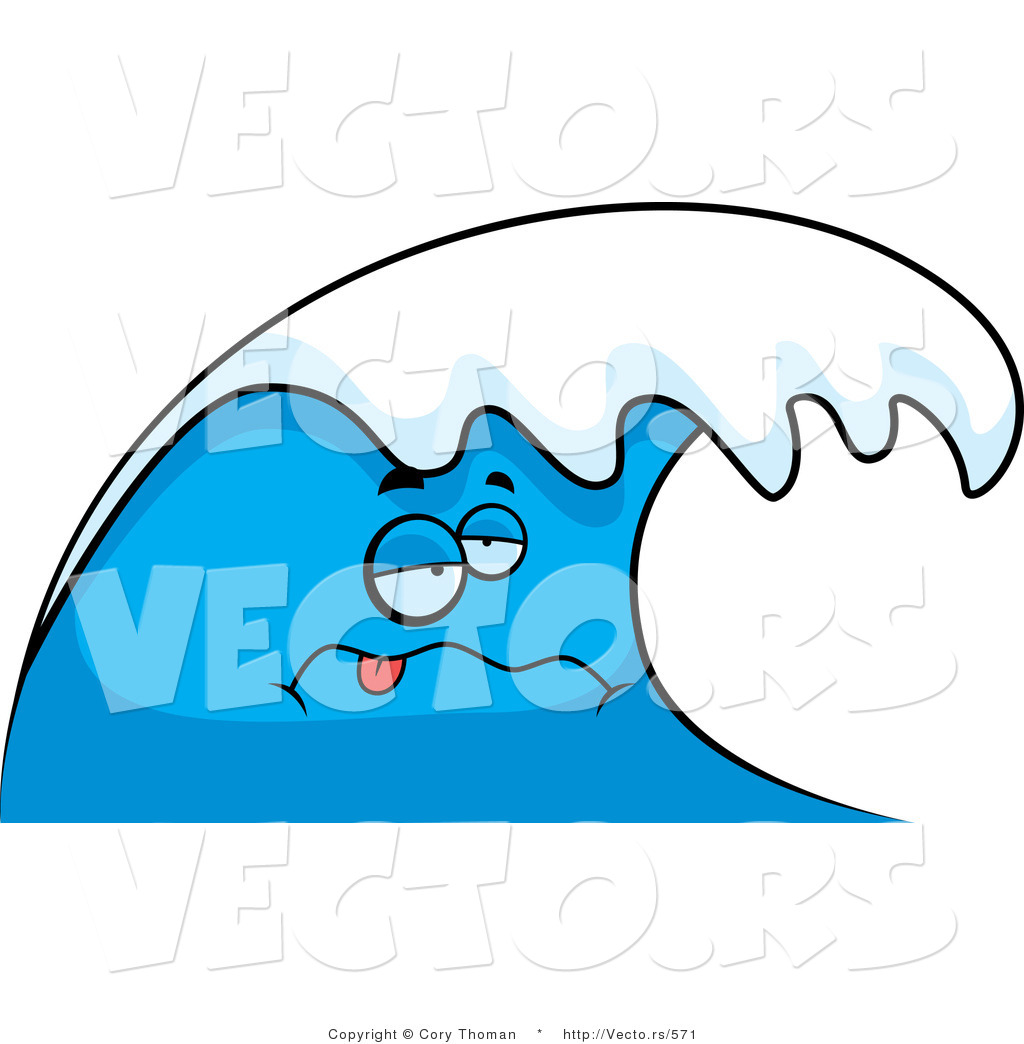 1024x1044 Vector Of A Sick Cartoon Ocean Wave Character By Cory Thoman