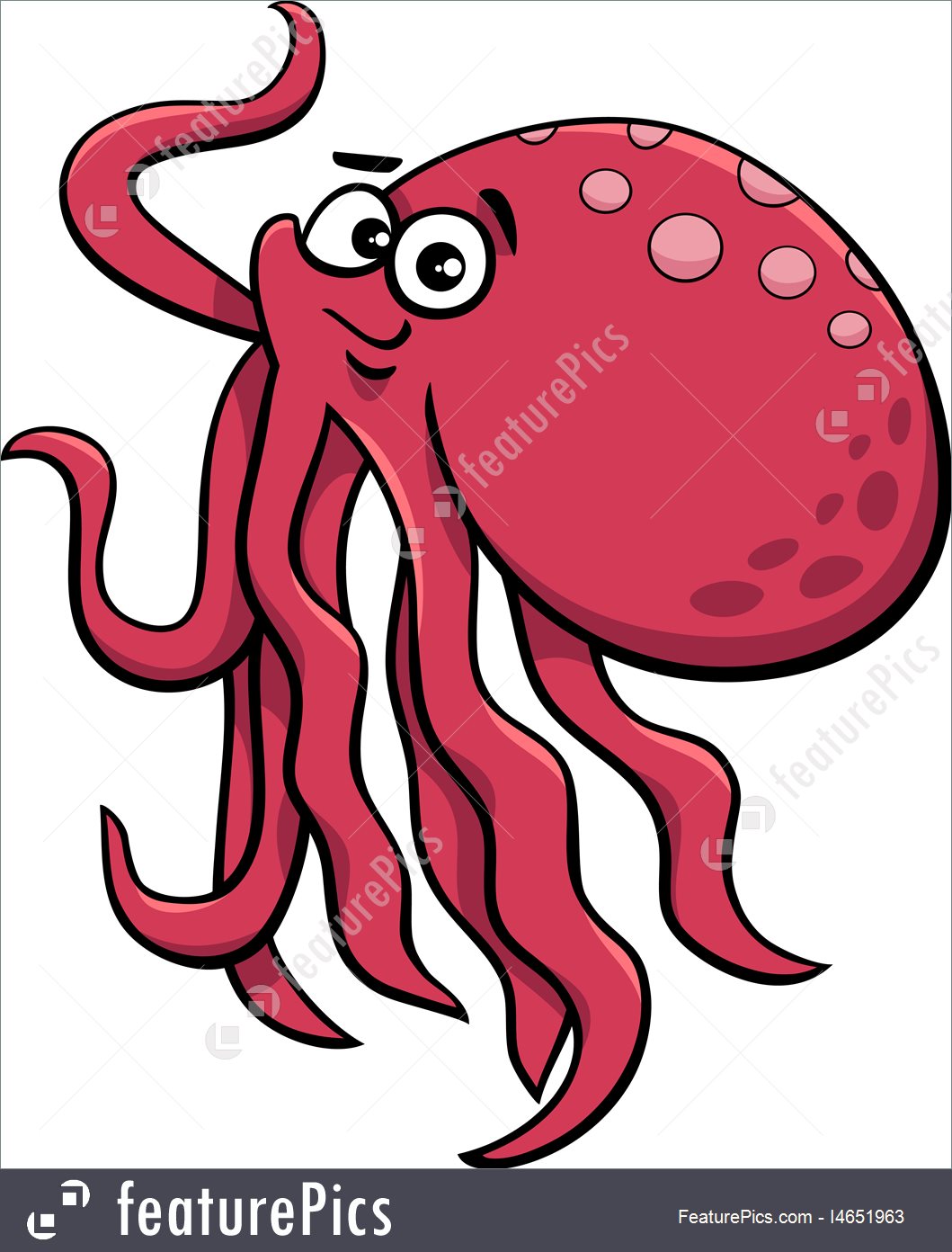 1059x1392 Aquatic Wildlife Cute Octopus Cartoon