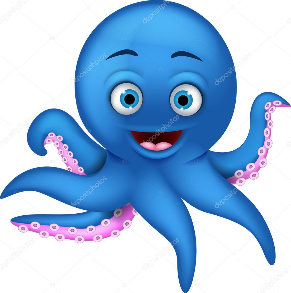1015x1023 Cute Blue Octopus Cartoon Stock Vector Starlight789