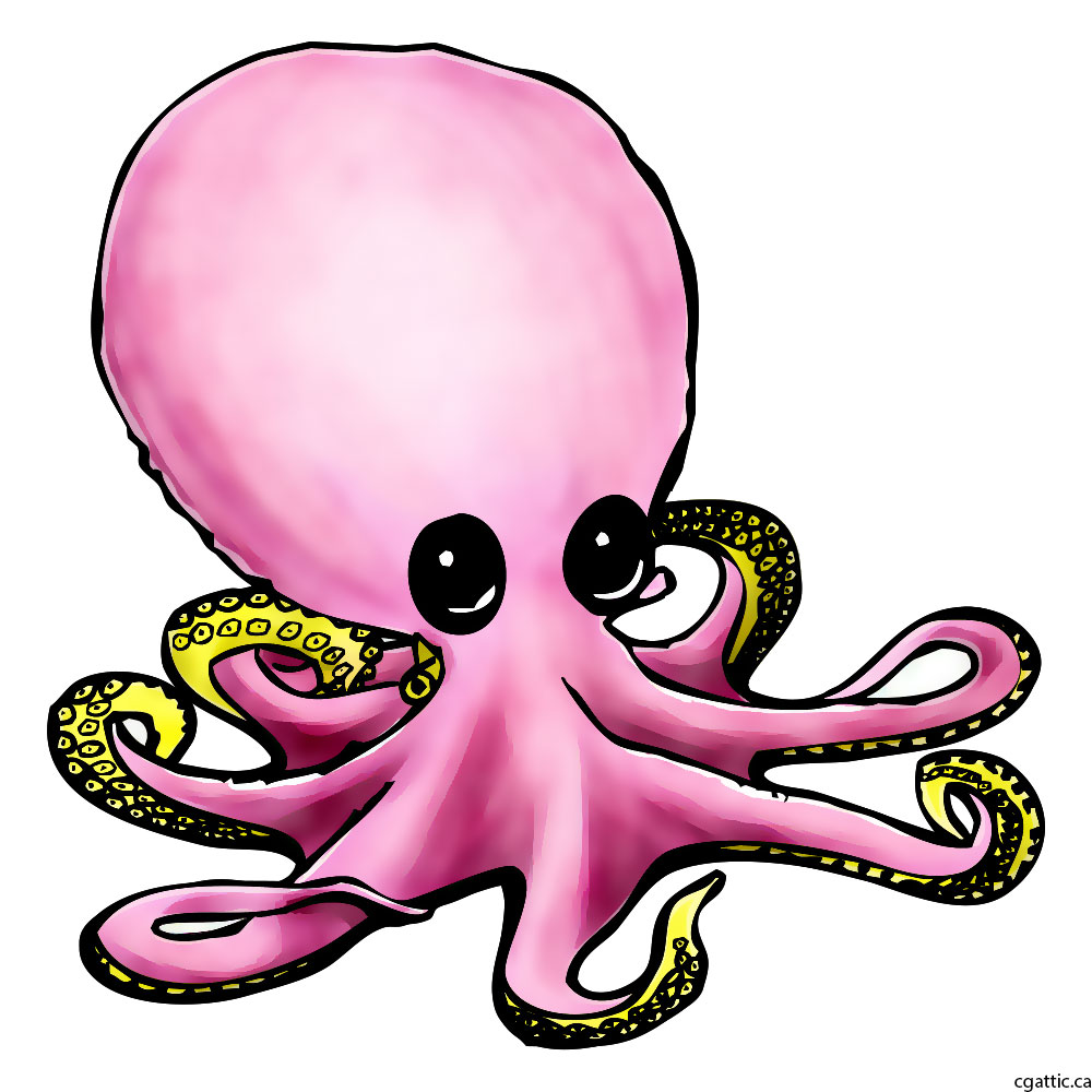 1000x1000 Octopus Cartoon Drawing In Photoshop