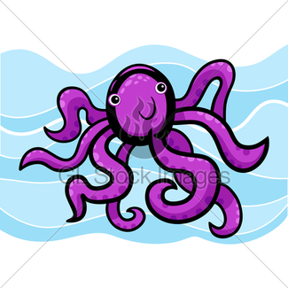 325x325 Cartoon Illustration Of Cute Octopus Gl Stock Images