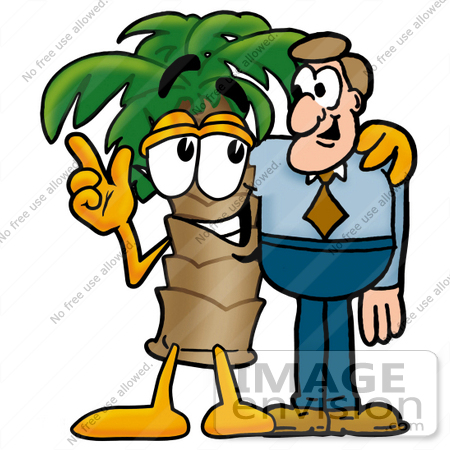 450x450 Clip Art Graphic Of A Tropical Palm Tree Cartoon Character Talking