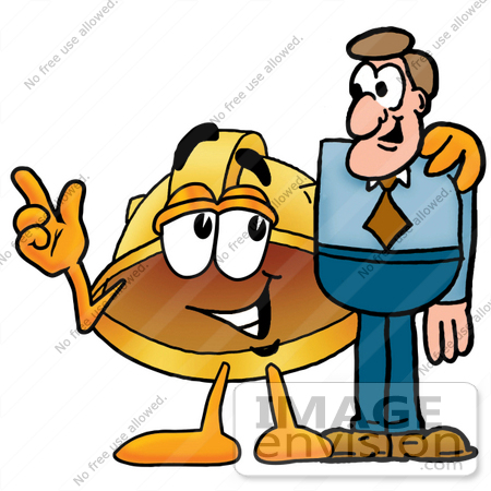 450x450 Clip Art Graphic Of A Yellow Safety Hardhat Cartoon Character