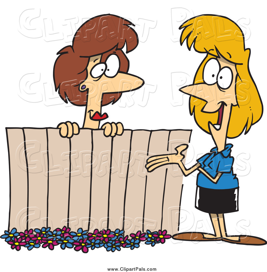 1024x1044 Pal Clipart Of Cartoon Female Neighbors Chatting Over A Fence By