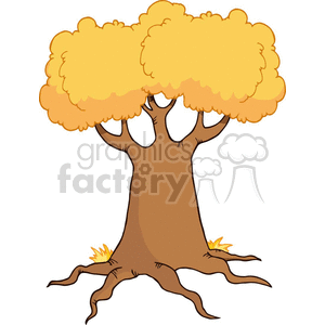 300x300 Royalty Free Big Cartoon Tree In The Fall 382213 Vector Clip Art