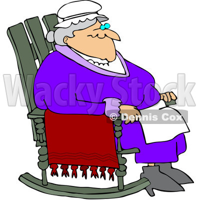 400x400 Free (Rf) Clipart Illustration Of Relaxed Old Woman Sitting In