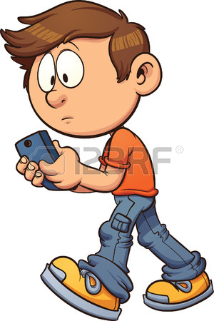 300x450 Cartoon Kid Shoving Another Kid. Clip Art Illustration With Simple