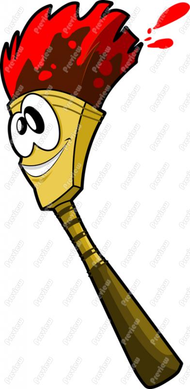 392x800 Paint Brush Character Clip Art