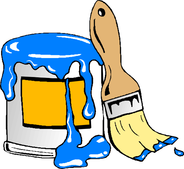 600x553 Paint Can Brush Clip Art