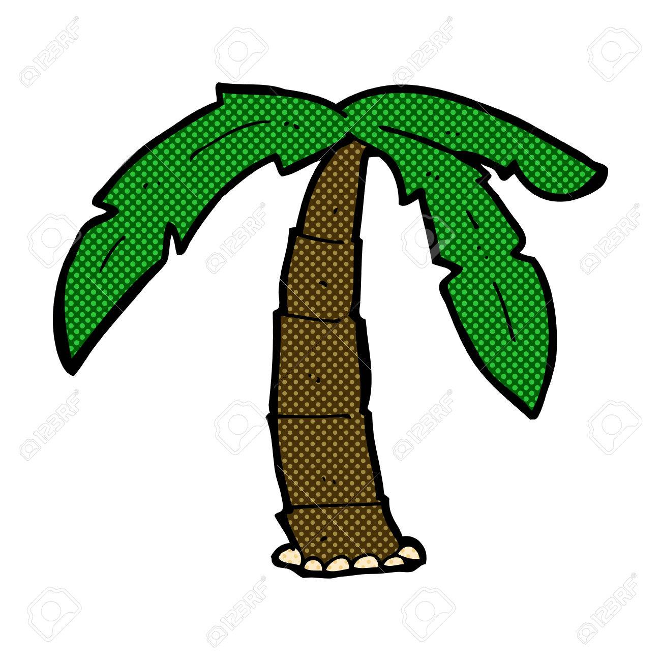 1300x1300 Retro Comic Book Style Cartoon Palm Tree Royalty Free Cliparts