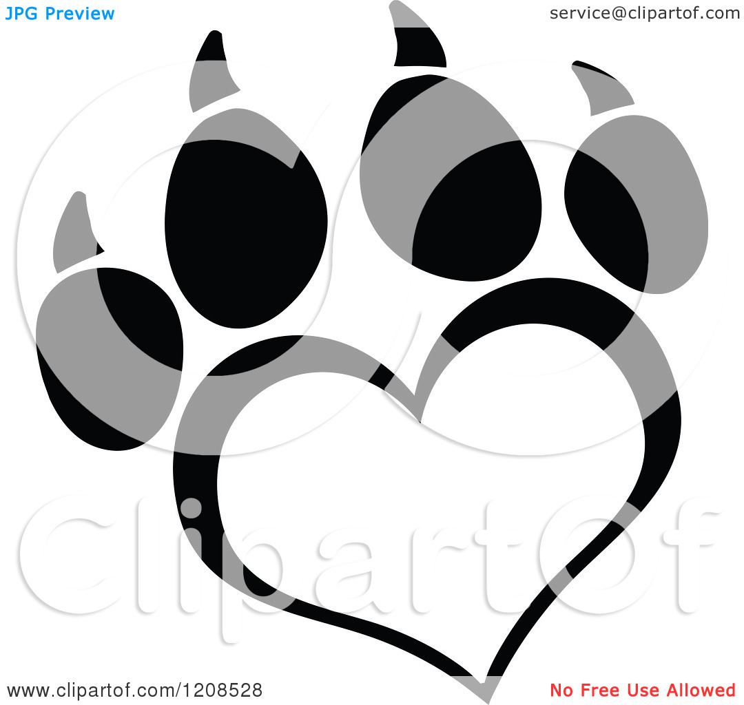 1080x1024 Paw Heart Clipart