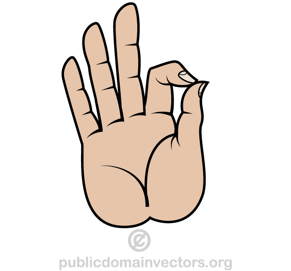 Cartoon Peace Sign Hand Clipart