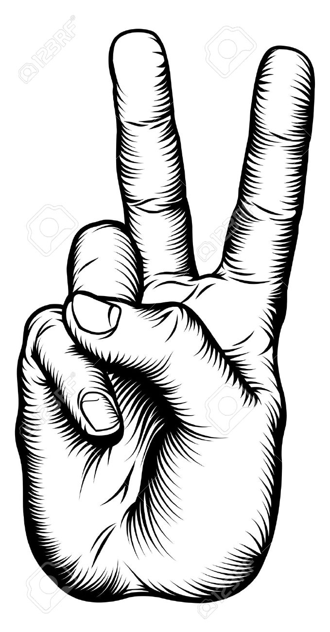679x1300 Peace Sign Clipart Hand Counting