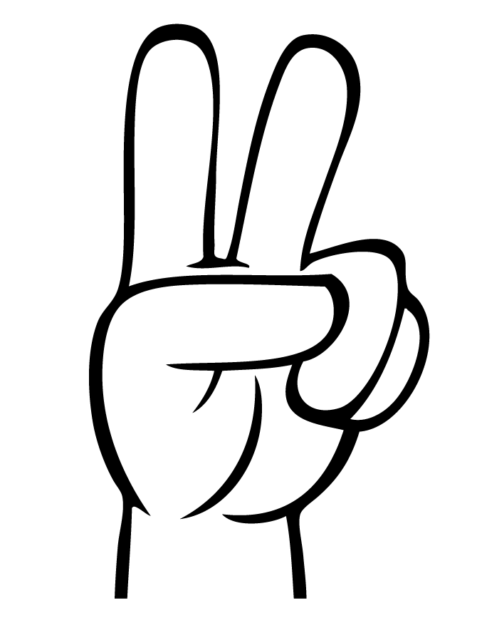 670x867 Peace Sign Clipart Two Finger