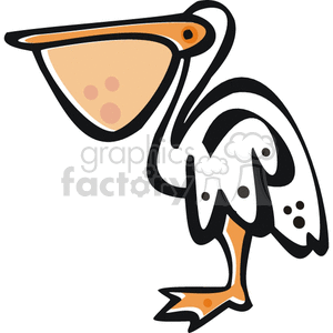 300x300 Royalty Free Cartoon Pelican Bird 129066 Vector Clip Art Image