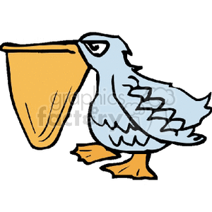 300x300 Royalty Free Mean Cartoon Pelican 130195 Vector Clip Art Image