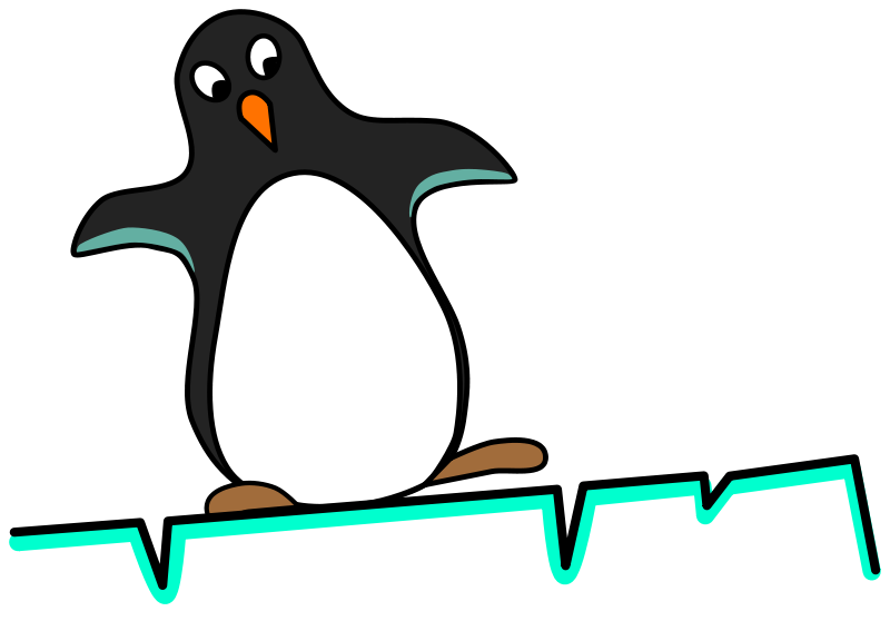 800x558 Free Cartoon Penguin Sliding On Ice Clip Art